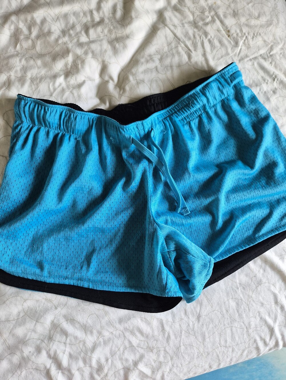 Champion- Reversible Drawstring Athletic Shorts - Turquoise/Black